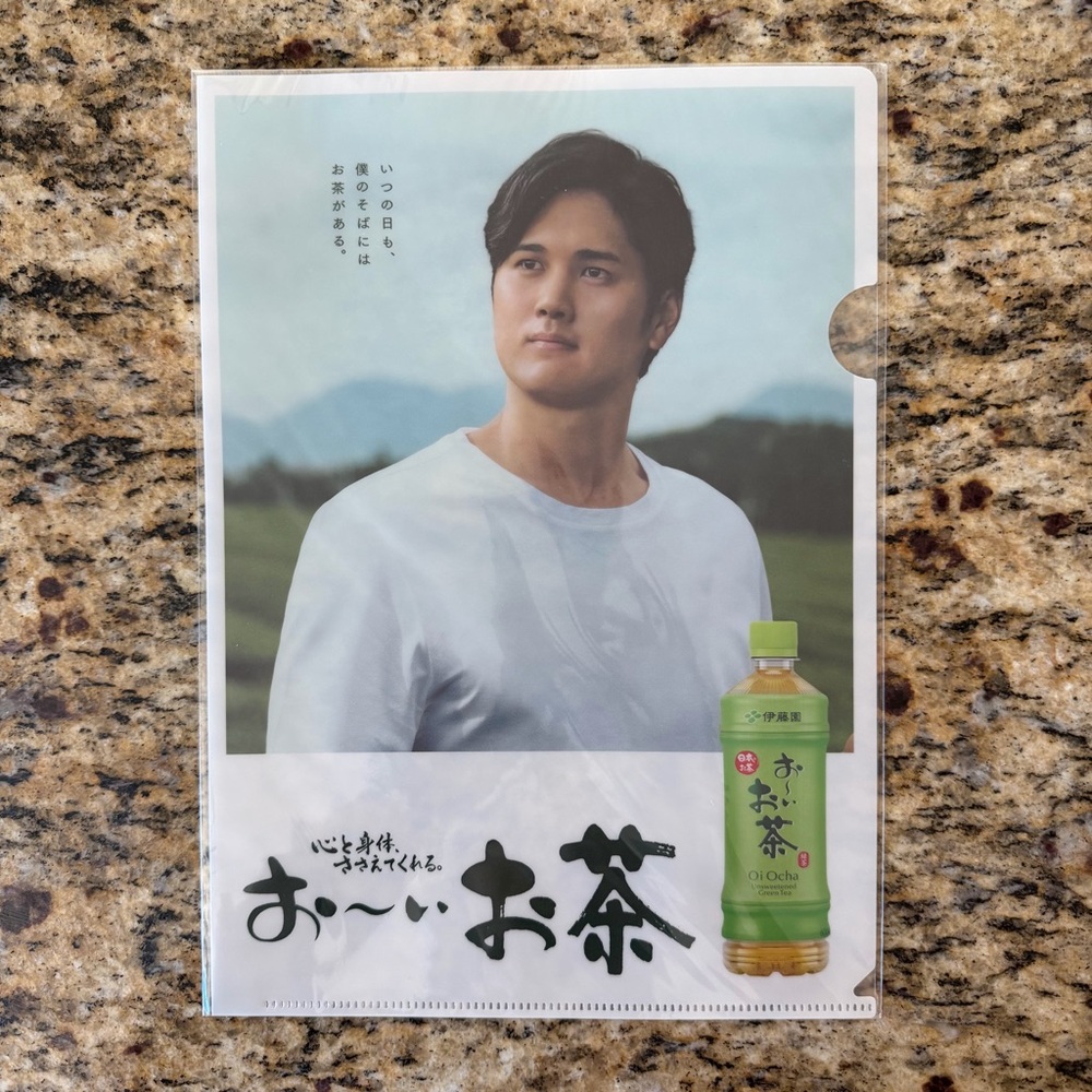 Shohei Ohtani MLB Baseball player O-i Ocha Itoen Clear File White NEW